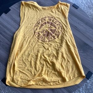Yellow and brown jurassic park tank top